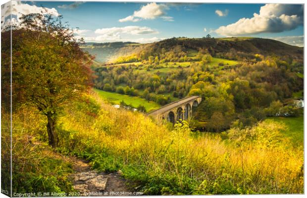 Monsal Dale and the Headstone Viaduct. Canvas Print by Bill Allsopp