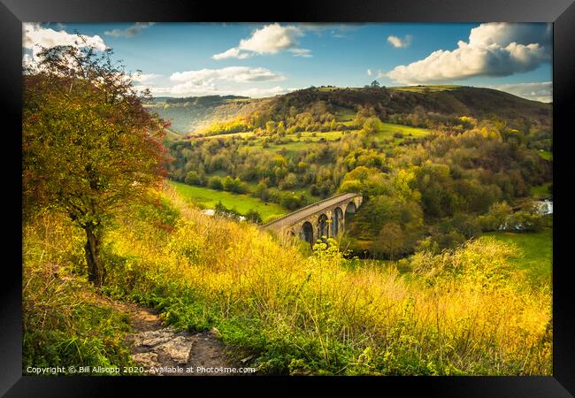Monsal Dale and the Headstone Viaduct. Framed Print by Bill Allsopp