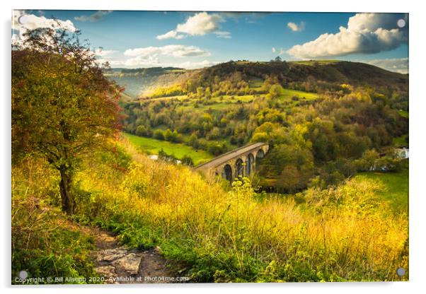 Monsal Dale and the Headstone Viaduct. Acrylic by Bill Allsopp