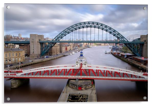 Bridges over the Tyne Acrylic by Mark Jones