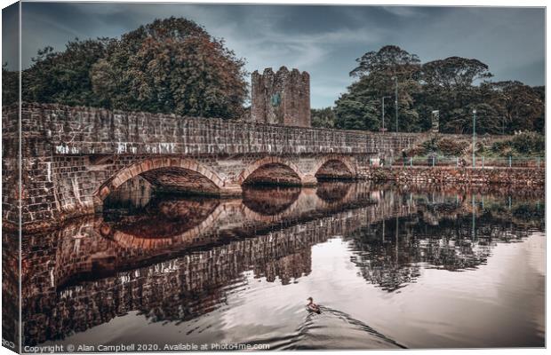 Bridge To The Castle Canvas Print by Alan Campbell
