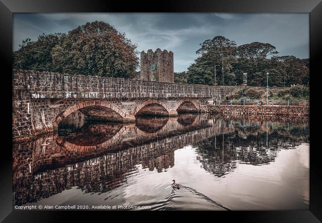 Bridge To The Castle Framed Print by Alan Campbell