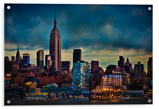Midtown Manhattan Sun Down Acrylic by Chris Lord