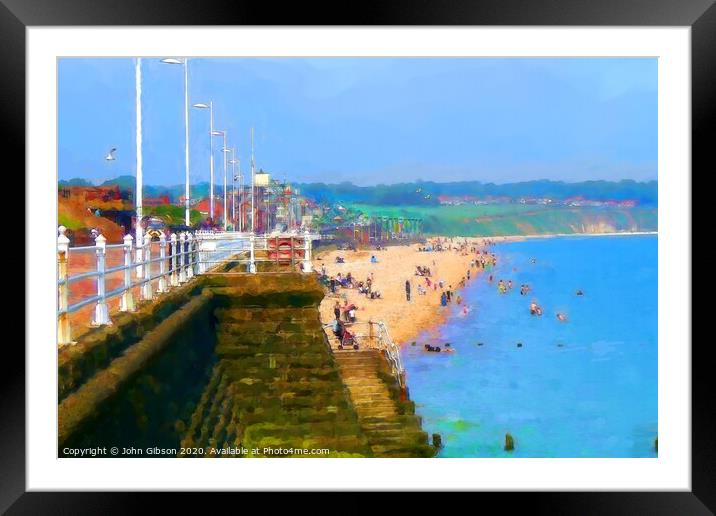 Bridlington North Bay, bodies on the beach.   Framed Mounted Print by John Gibson
