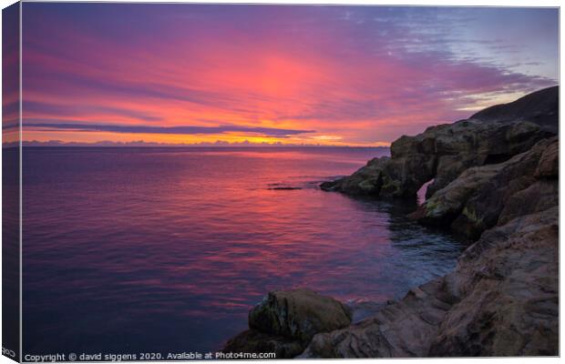 Cullercoats Arch sunrise Canvas Print by david siggens