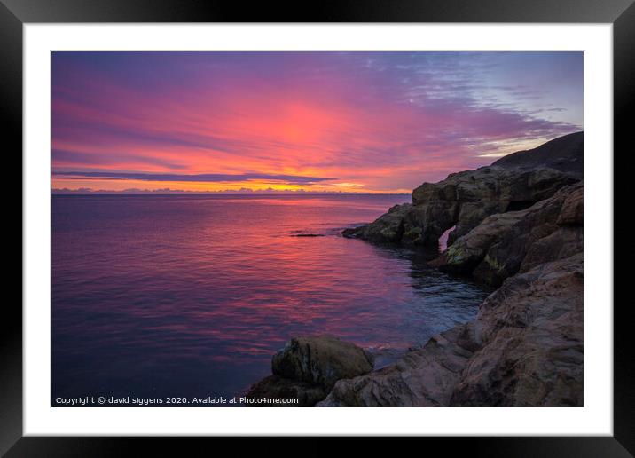 Cullercoats Arch sunrise Framed Mounted Print by david siggens