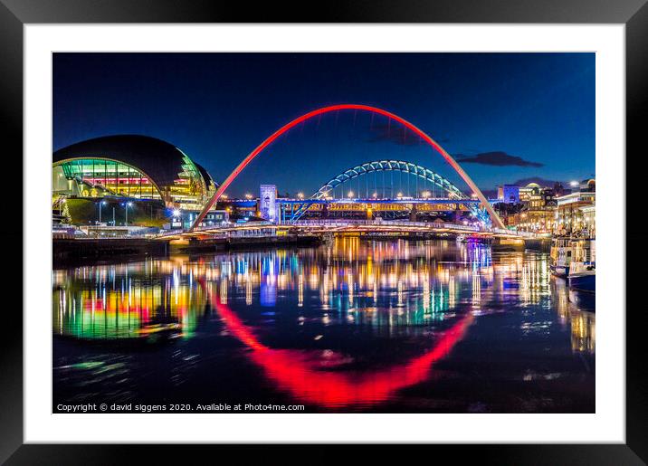 Famous newcastle gateshead Quayside Framed Mounted Print by david siggens