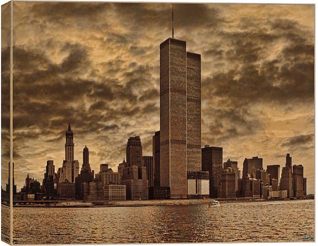 World Trade Center Towers Circa 1979 Canvas Print by Chris Lord