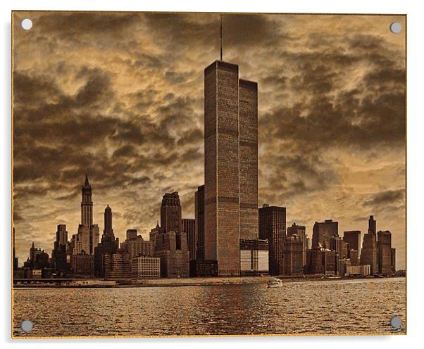 World Trade Center Towers Circa 1979 Acrylic by Chris Lord