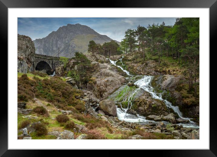 Ogwen Falls snowdonia north wales Framed Mounted Print by Eddie John