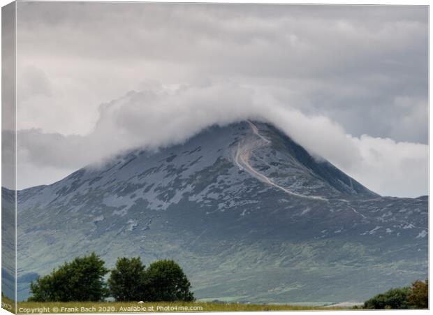 Croagh Patrick in clouds, Ireland Canvas Print by Frank Bach