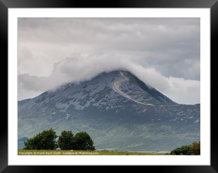 Croagh Patrick in clouds, Ireland Framed Mounted Print by Frank Bach