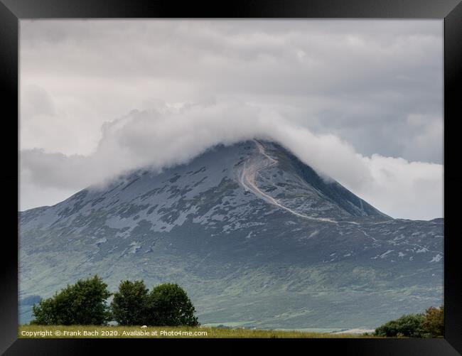 Croagh Patrick in clouds, Ireland Framed Print by Frank Bach