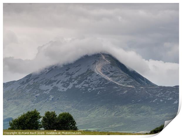 Croagh Patrick in clouds, Ireland Print by Frank Bach