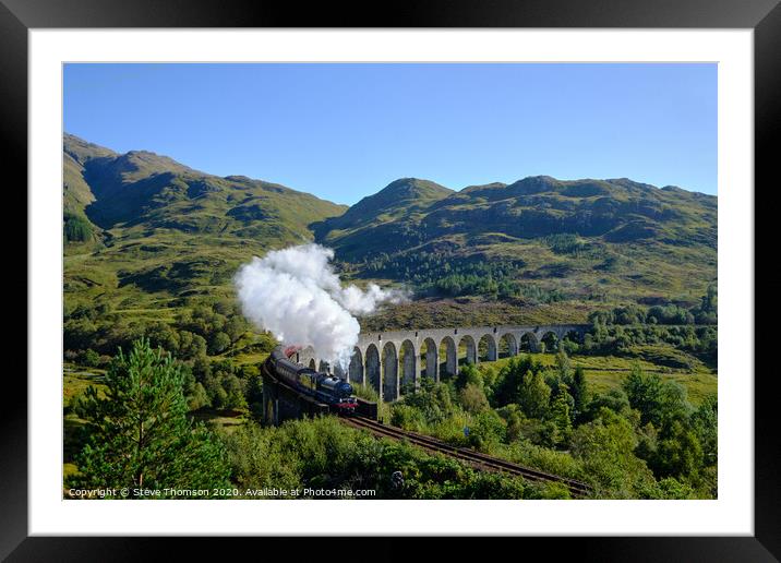 Steam Train Crossing Glenfinnan Viaduct Framed Mounted Print by Steve Thomson