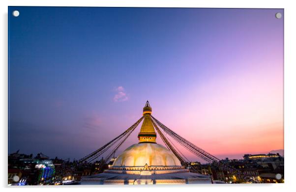 Boudha Stupa  Acrylic by Ambir Tolang
