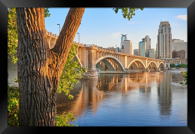 3rd Avenue Bridge in Minneapolis Framed Print by Jim Hughes