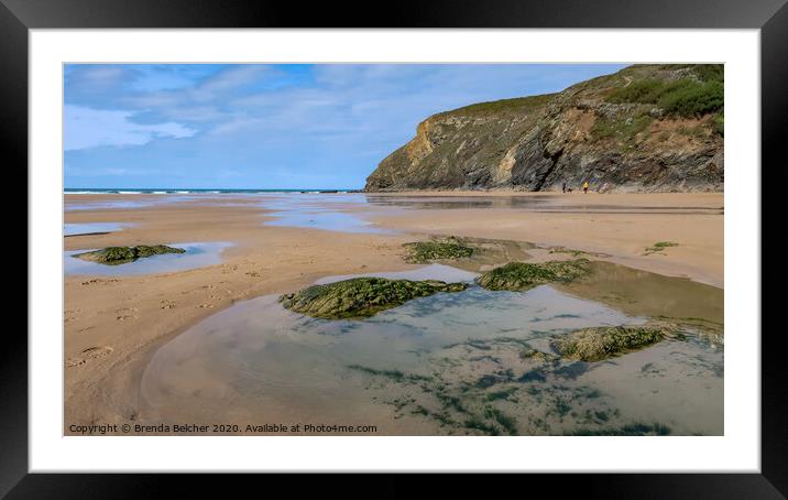 Mawgan Porth, Cornwall Framed Mounted Print by Brenda Belcher