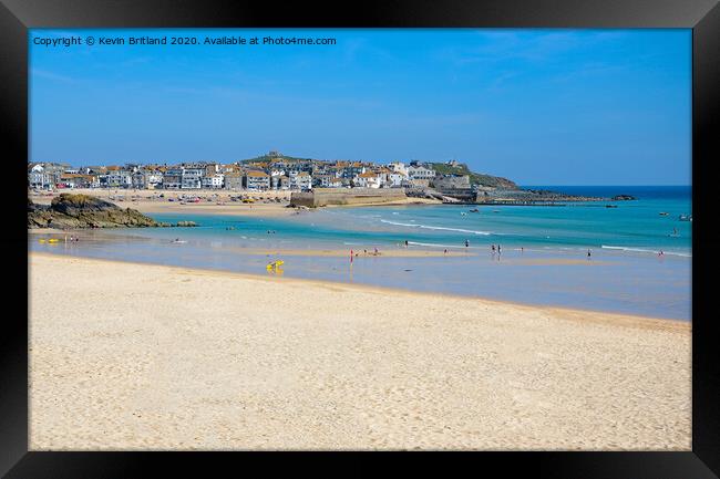 porthminster beach st ives cornwall Framed Print by Kevin Britland