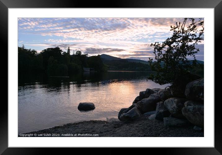 Lake Derwent Sunset Framed Mounted Print by Lee Sulsh