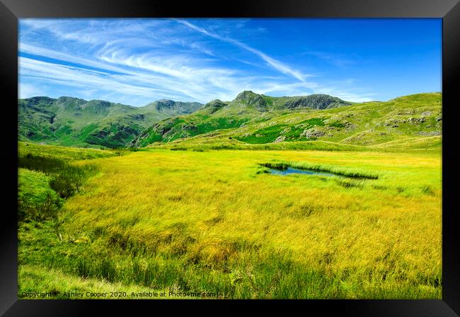 Langdale Pikes Framed Print by Ashley Cooper