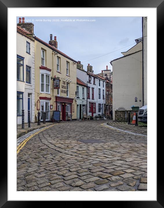 Cobbled Street in Staithes  Framed Mounted Print by Aimie Burley