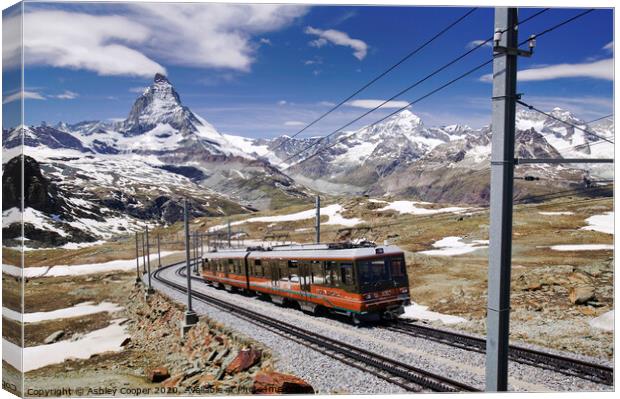 Matterhorn Train. Canvas Print by Ashley Cooper