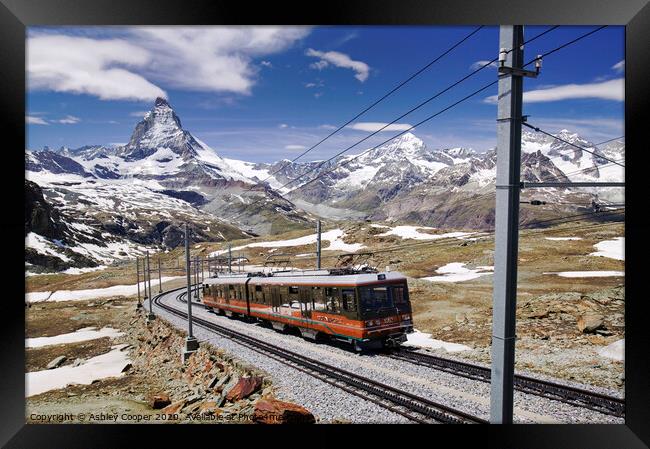 Matterhorn Train. Framed Print by Ashley Cooper