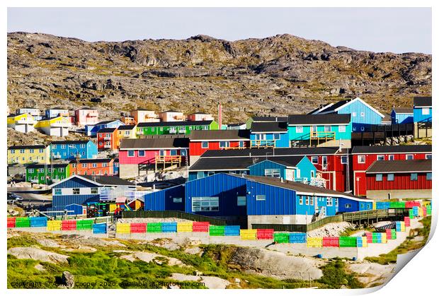Greenland houses. Print by Ashley Cooper