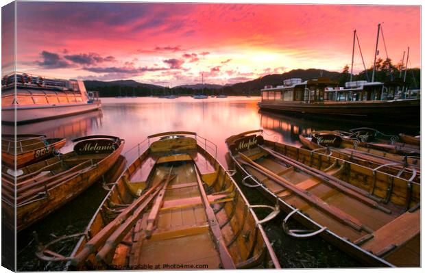 Windermere sunset. Canvas Print by Ashley Cooper