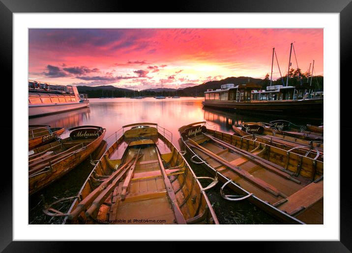 Windermere sunset. Framed Mounted Print by Ashley Cooper