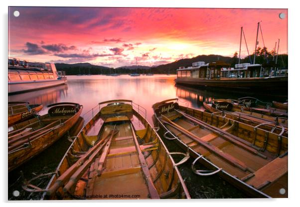 Windermere sunset. Acrylic by Ashley Cooper