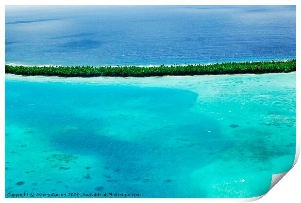 Tuvalu reef.  Print by Ashley Cooper