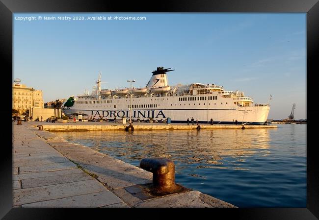 The ferry Marco Polo, in Rijeka, Croatia Framed Print by Navin Mistry