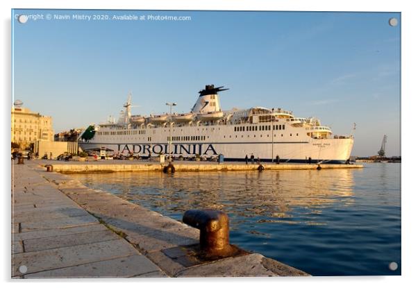 The ferry Marco Polo, in Rijeka, Croatia Acrylic by Navin Mistry