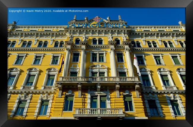 The Adria Palace (Office of Jadrolinja) , Rijeka, Croatia Framed Print by Navin Mistry