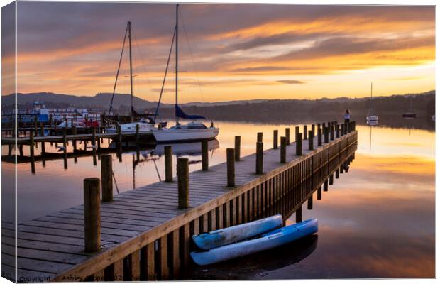 Windermere glow. Canvas Print by Ashley Cooper