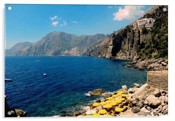  Praiano - Amalfi Coast Acrylic by Alessandro Ricardo Uva