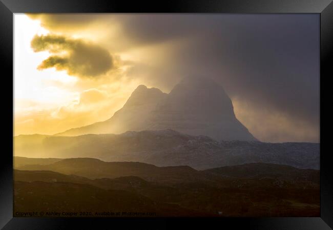 Suilven glow. Framed Print by Ashley Cooper