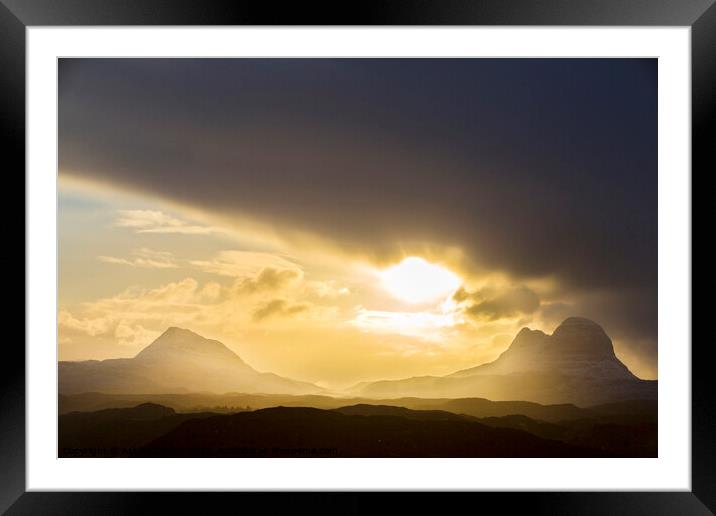 Suilven shower Framed Mounted Print by Ashley Cooper