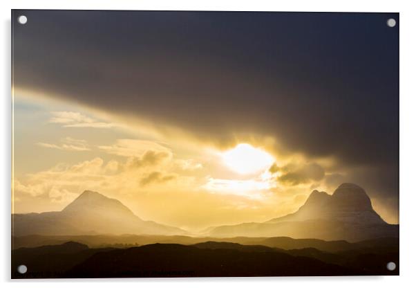 Suilven shower Acrylic by Ashley Cooper