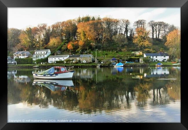 Reflections On The Lerryn River. Framed Print by Neil Mottershead