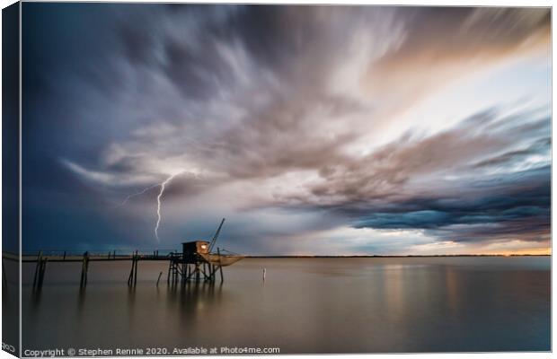 Storm over Gironde Estuary Canvas Print by Stephen Rennie