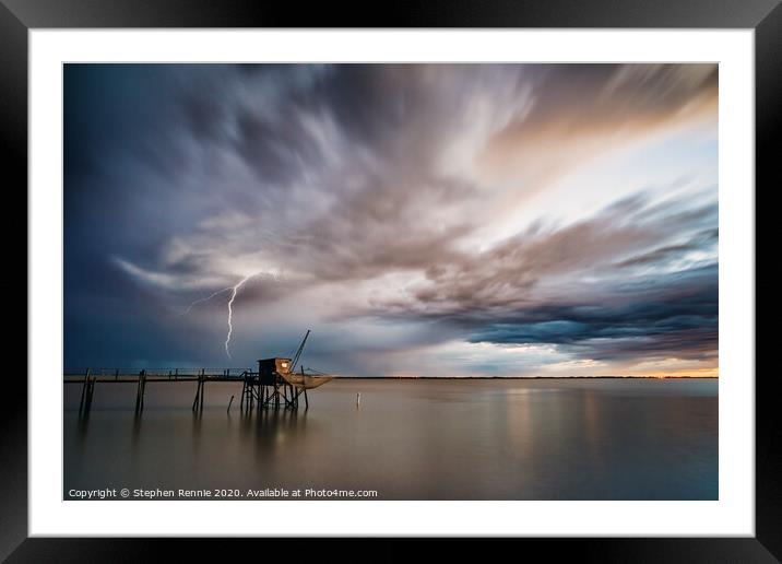 Storm over Gironde Estuary Framed Mounted Print by Stephen Rennie