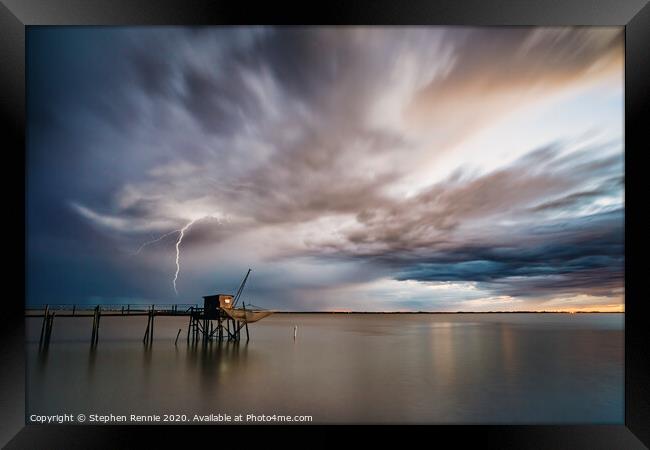 Storm over Gironde Estuary Framed Print by Stephen Rennie