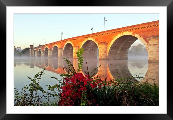 Misty Pont Napoleon Bridge in France  Framed Mounted Print by Karen Noble