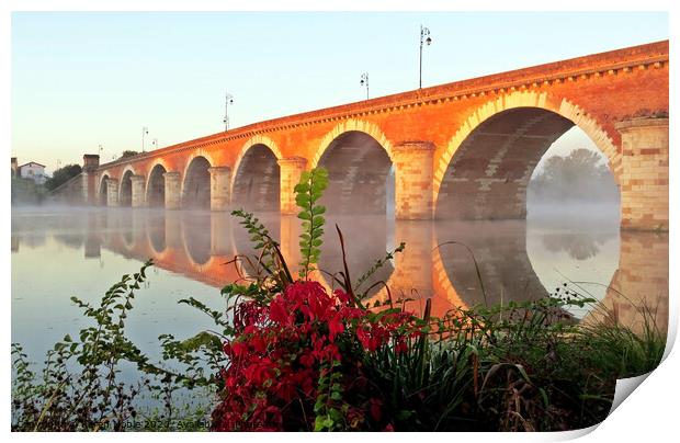 Misty Pont Napoleon Bridge in France  Print by Karen Noble