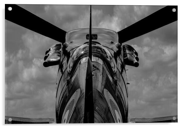 Spitfire Black and White Acrylic by Oxon Images