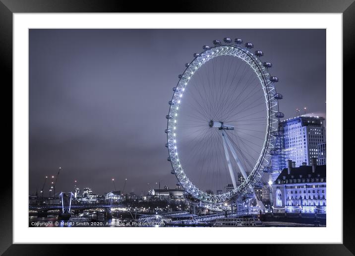 "Midnight Symphony: London's Enchanting Eye" Framed Mounted Print by Mel RJ Smith