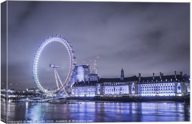 "London Eye: A Nighttime Spectacle" Canvas Print by Mel RJ Smith